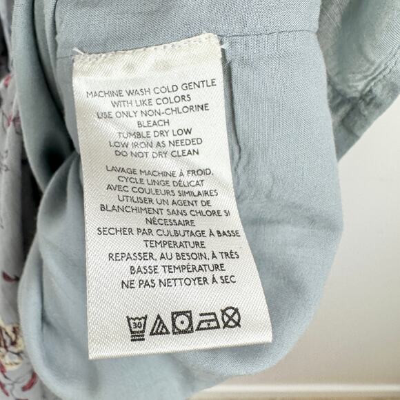 Free People Lysette Maxi Dress Floral Boho Cottage Romantic Fairy Blue Small - Picture 11 of 16